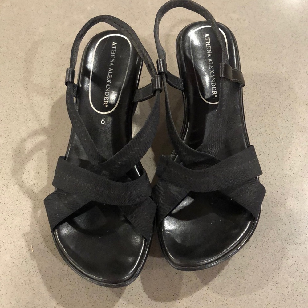 Athena Alexander Black Sling Sandals